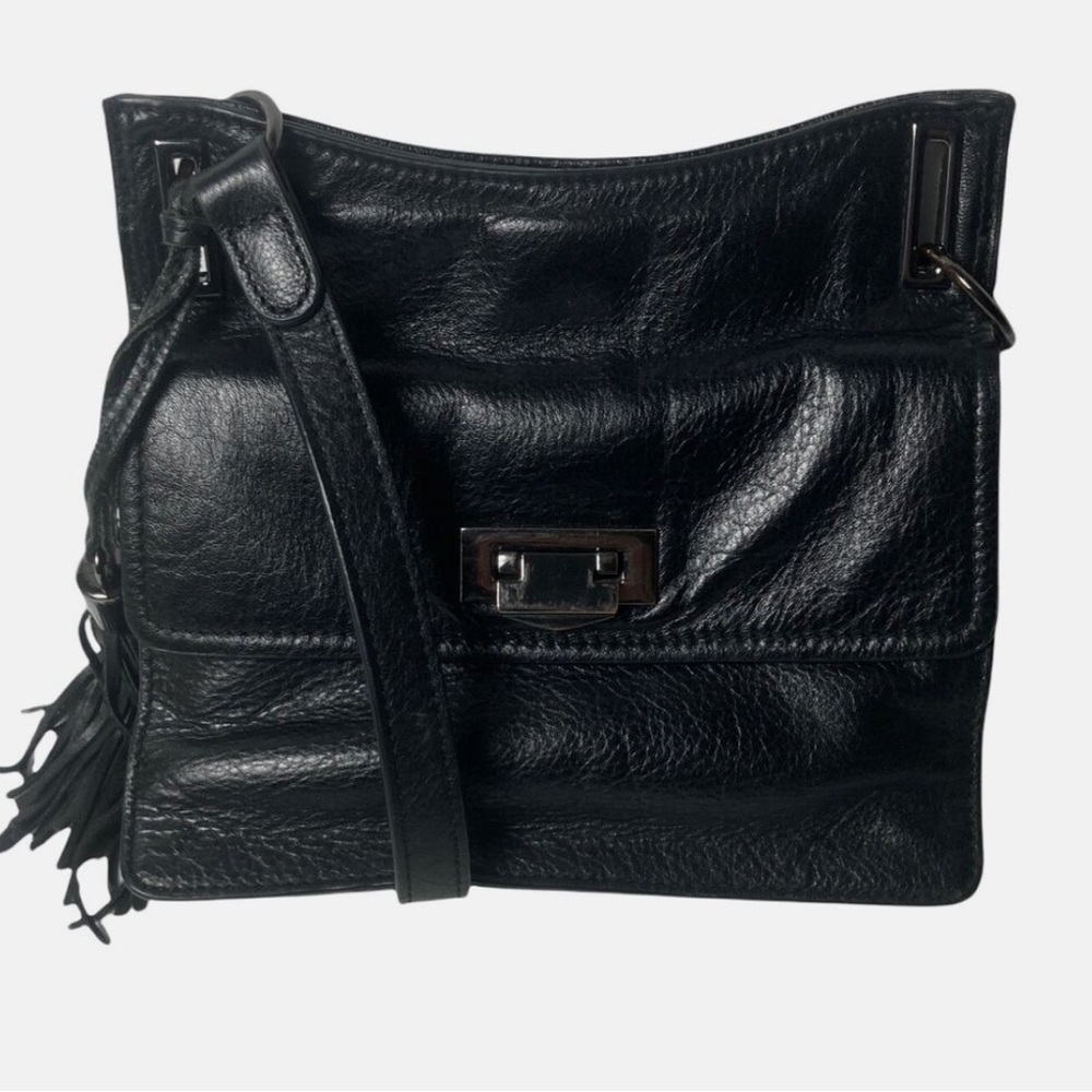 Luxurious Pebble Leather Black RACHEL Rachel Roy Shoulder, Crossbody Bag NW - Picture 7 of 12